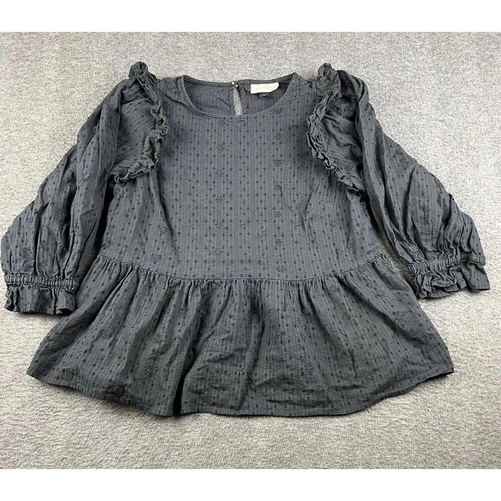 Universal Thread Women's‎ Black Ruffled Blouse Size Small